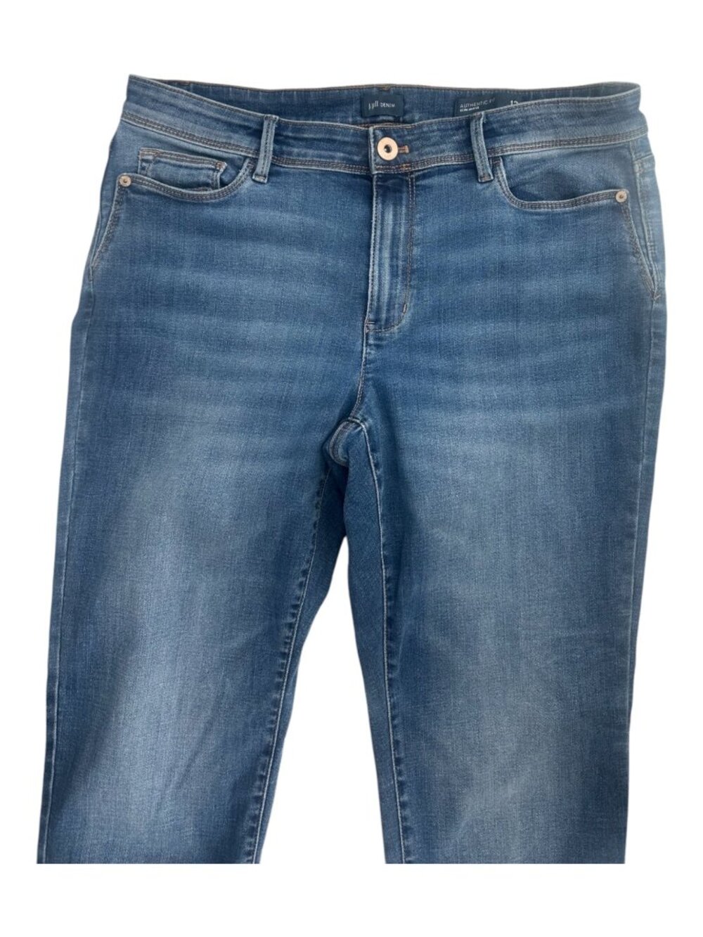 J Jill Authentic Fit Slim Ankle Jeans Womens 12 Medium Wash Blue Denim Stretch - Picture 6 of 11